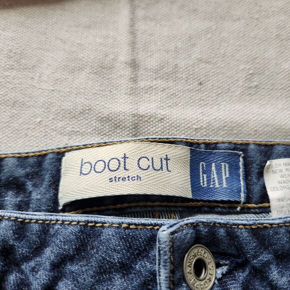 VTG Gap Jeans Womens 10 Blue Bootcut Stretch Denim Mid Rise 30x30 Y2K Made USA - Picture 9 of 15